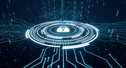 Secure digital future with modern data protection and vibrant cybersecurity visuals