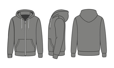 Zip hoodie side view vector illustration , easily editable.