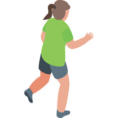 Young Person In Green Shirt And Blue Shorts Running In A Soccer Game With A Transparent Background