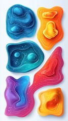 Colorful Fluid Texture Irregular Shape Element Gradient Light Spot Web UI Poster Design Material