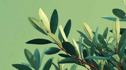 Iaganger olive green color stylish stock photo nature background. Lush foliage, minimal aesthetic with copy space.