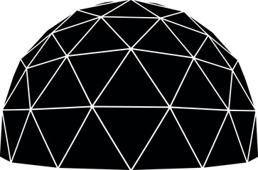 Geometric dome structure black white © Your Vectors