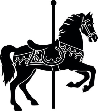 Black carousel horse silhouette