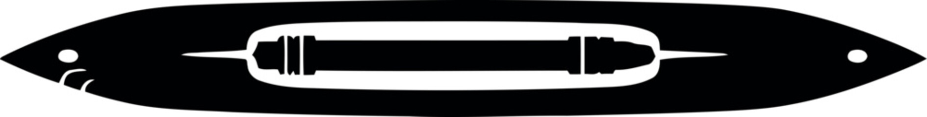 Obraz premium Vintage textile shuttle bobbin black silhouette