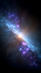 Naklejka premium Vivid Colorful Galaxy with Bright Center in Deep Space