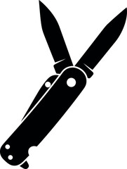 Black silhouette folding pocket knife