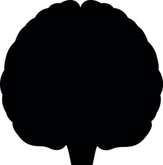 Black brain silhouette medical science concept