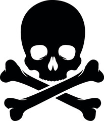Black skull and crossbones danger symbol