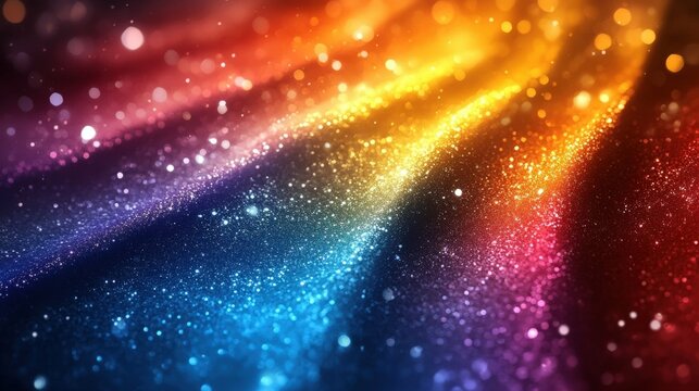 Dynamic abstract background featuring a vibrant blend of warm oranges, reds, blues, and purples. Creates an energetic and lively atmosphere, ideal for modern designs and creative projects.