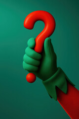 Elf Hand Holding Christmas Question Mark