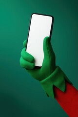 Elf Hand holding smartphone with blank screen