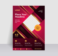Premium Modern Abstract Flyer Template - Luxurious Red and Gold Edition