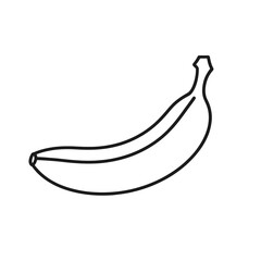 Simple outline of a single banana fruit