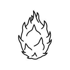 Simple line art icon of a dragon fruit