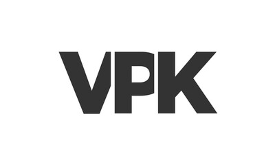 VPK logo design template with strong and modern bold text. Initial based vector logotype featuring simple and minimal typography. Trendy company identity.