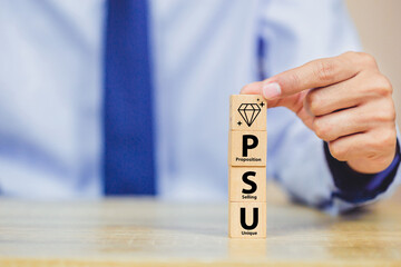 Unique selling proposition (USP), marketing strategy concept. The competitive advantage of product and service and attract customers. Differentiate from the competition, unique benefits and features.