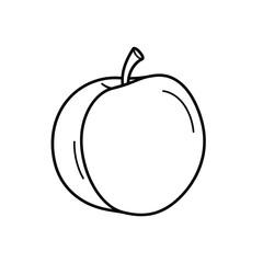 Simple outline drawing of a plump peach fruit