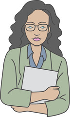 Professional Woman Holding Office Documents