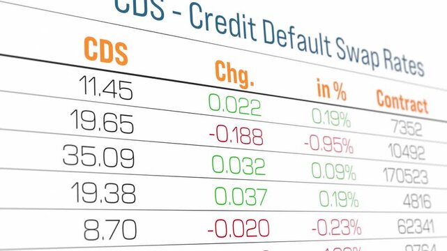 CDS spreads, credit default swap rates refer to loan or bond obligation. Financial derivative that allows investor to swap their credit risk. Leverage, default risk, credit spread, volatility.