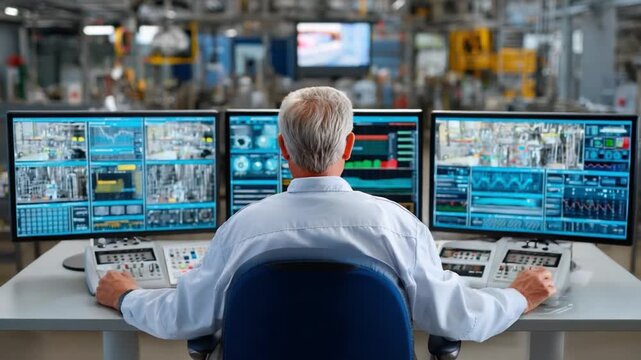 Precision Control: A dedicated professional monitors intricate systems at a state-of-the-art facility, ensuring seamless operations.