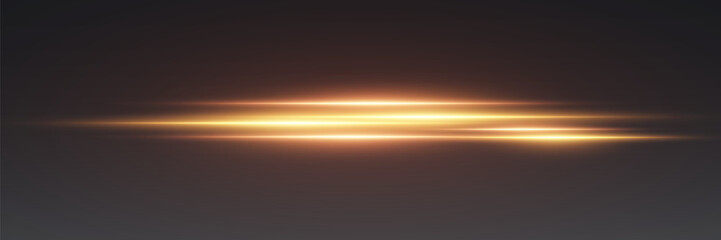 Explosion of a horizontal flash with a sparkling beam.