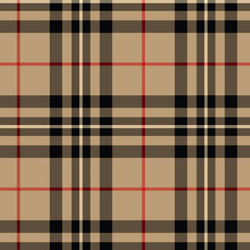cream red flannel pattern in coffee tones