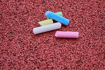 Bits of colored chalk