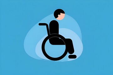 handicap parking sign on blue color