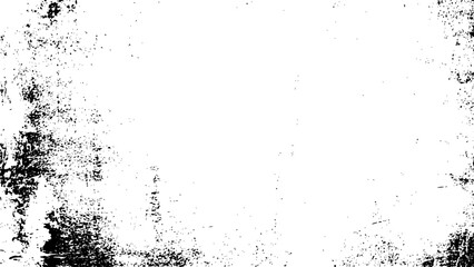 Abstract black and white grunge texture overlay background with distressed, aged, and rough surface effect vector
