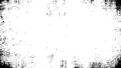 Abstract grunge texture border frame overlay with distressed black speckle effect on vector