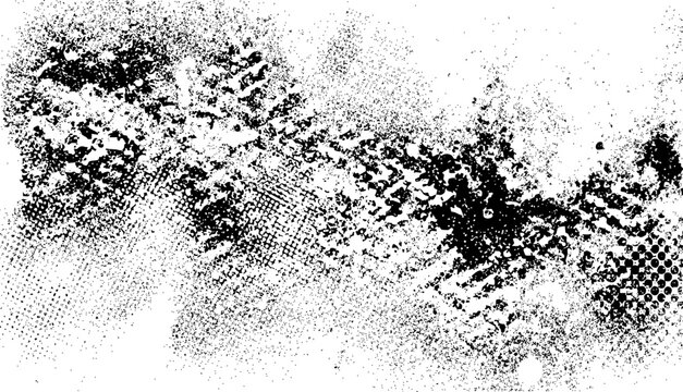 Abstract black grunge texture overlay with distressed speckle pattern vector