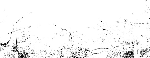 Black and white grunge texture overlay with distressed concrete wall surface and cracks vector