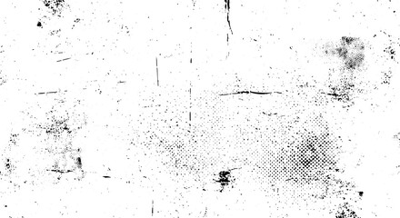 Abstract black and white grunge texture overlay with distressed noise and rough surface effect vector