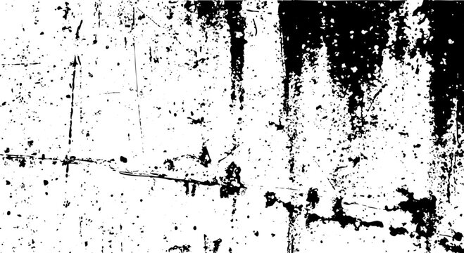 Abstract black and white grunge texture background with distressed paint splatter and rough surface effect vector