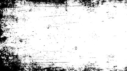 Fototapeta premium Black and white grunge texture frame overlay with distressed border effect for abstract background design vector