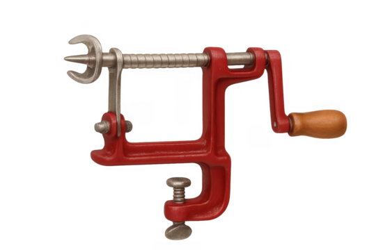 Vintage red apple peeler corer slicer kitchen tool