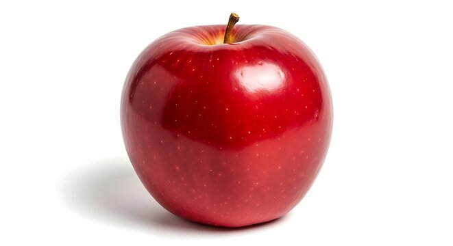 Shiny red apple isolated on white background close up studio shot