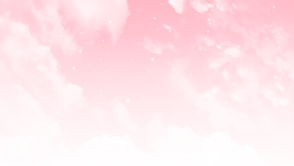 Beautiful pink sky and white clouds abstract background. Cloudscape background.