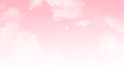 Pink sky white cloud fluffy
