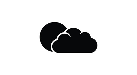 Abstract cloud and oval shape black silhouette on white background silhouette