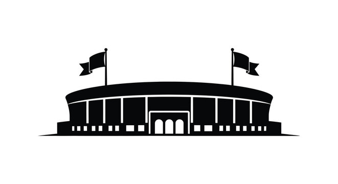 Parliament house of india silhouette in black and white vector