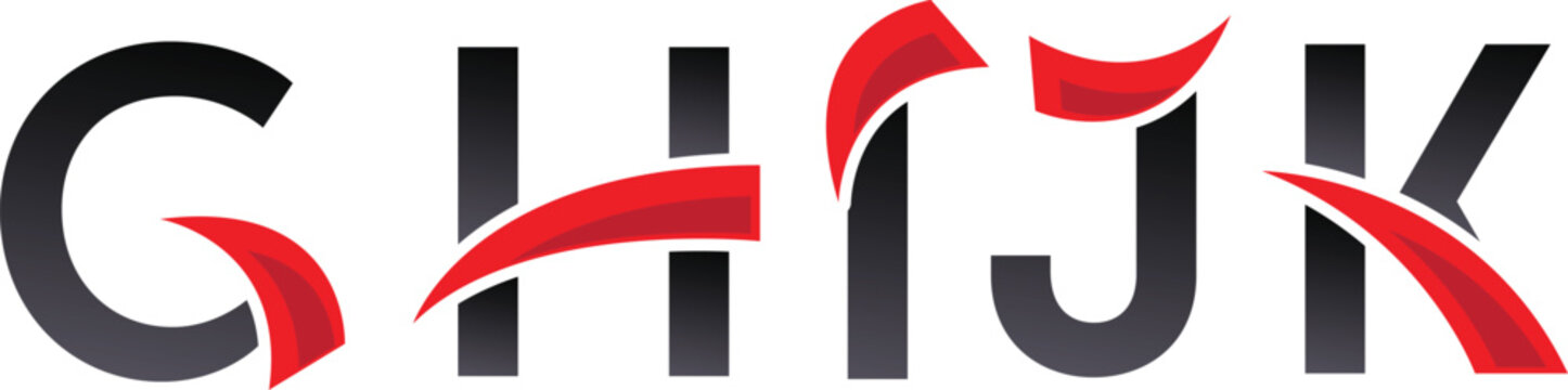 G,H,,IJ,K Letter Logo Design Alphabet