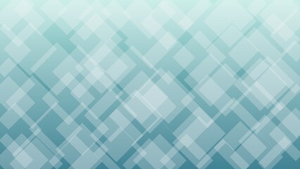 A modern abstract background features a cascading pattern of overlapping translucent teal and white diamond shapes, creating a dynamic and professional geometric design with depth.