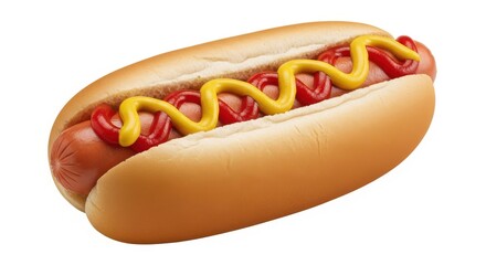 HOT DOG isolated on white background, clipping path, full depth of field