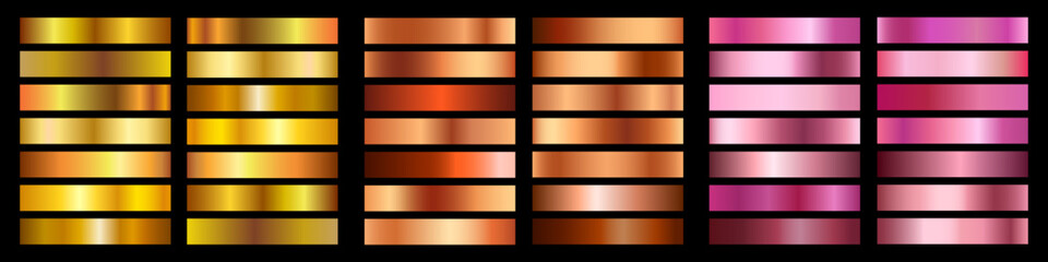 Naklejka premium Shiny metallic gradient texture, gold, bronze, yellow and rose gold steel background