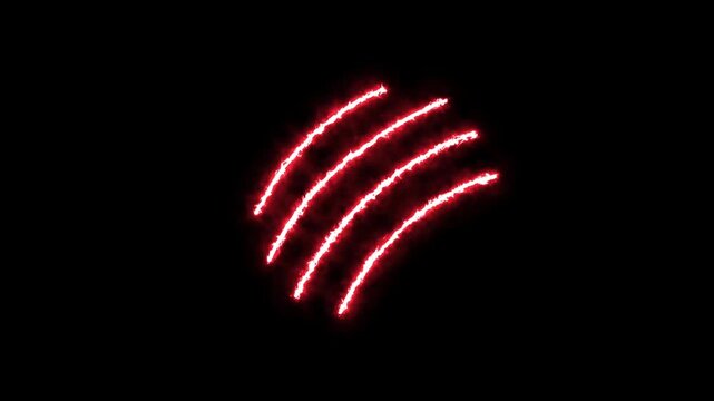 Red color claw effect animated animal scratch effect flaming scratch light effect 4k neon fire scratch looping, fire slash effect.