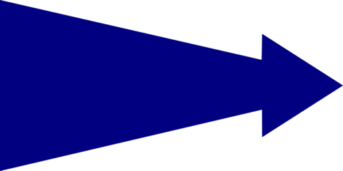 A bold, solid dark blue arrow pointing directly to the right against a plain white background.