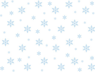 Seamless Blue Snowflake Pattern on White Background