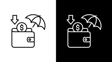 Retirement Income White Icon Set Design