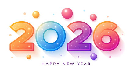Colorful 2026 Happy New Year Neon Gradient Celebration Design
